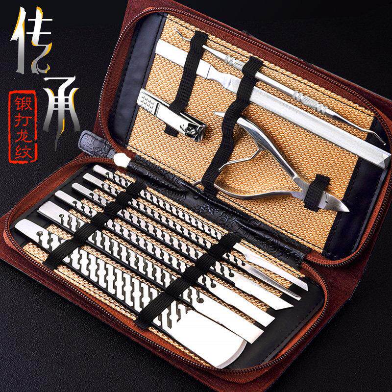 修脚刀套装专业技师用套装甲沟灰修脚工具包扬州三把刀具家用足疗