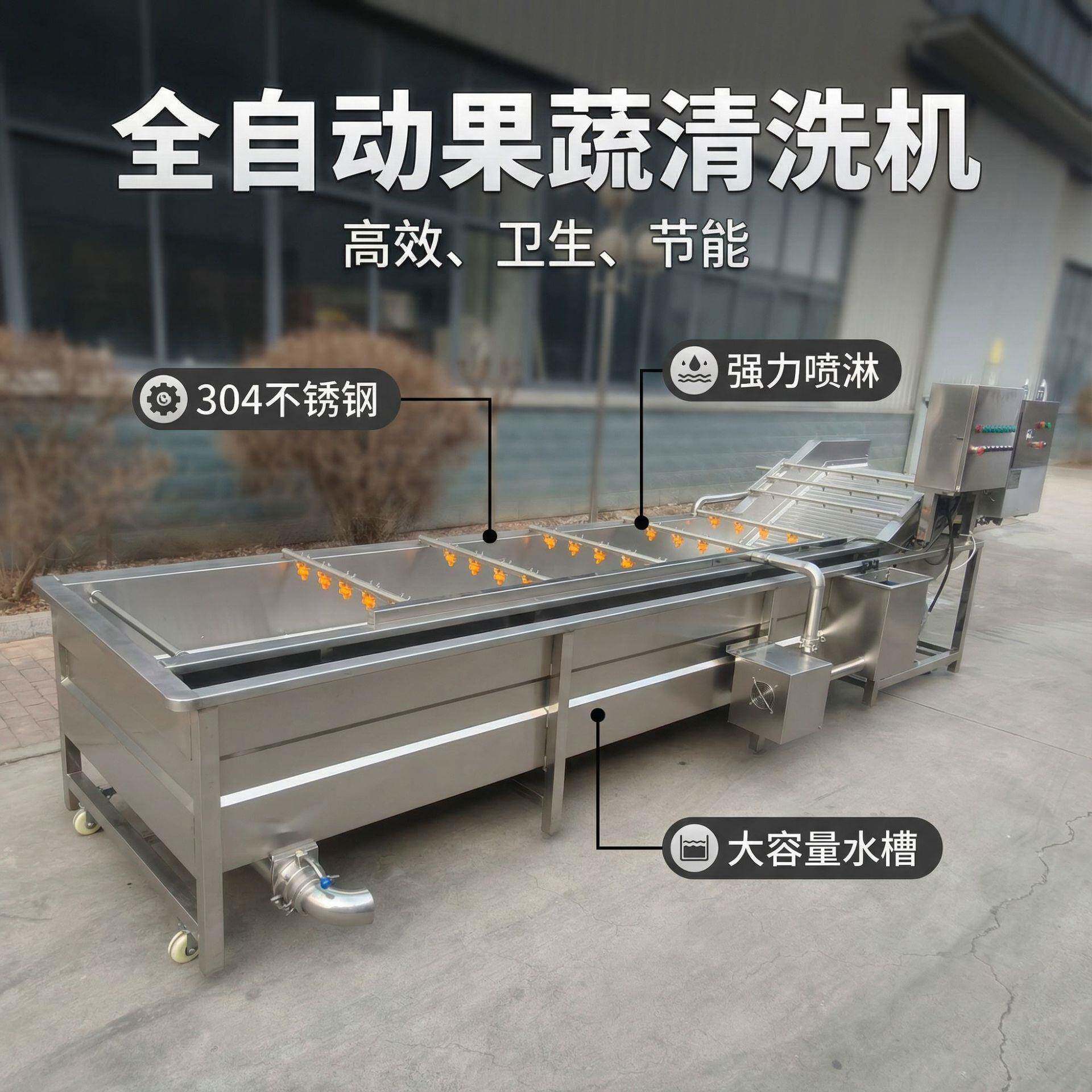 大型多功能清洗机瓜果蔬菜去农药残留清洗机商用全自动大型洗菜机
