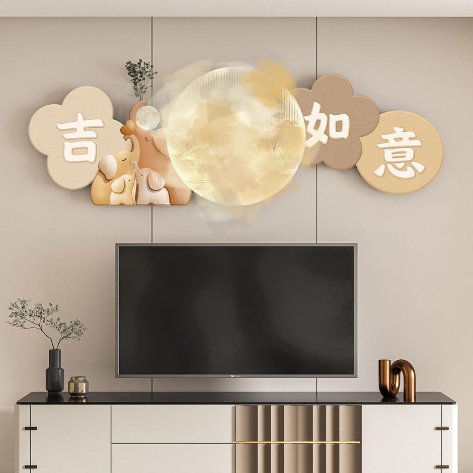 奶油餐风厅装寓饰画灯好意沙DK3-I1发背景墙壁画好寓意画挂画
