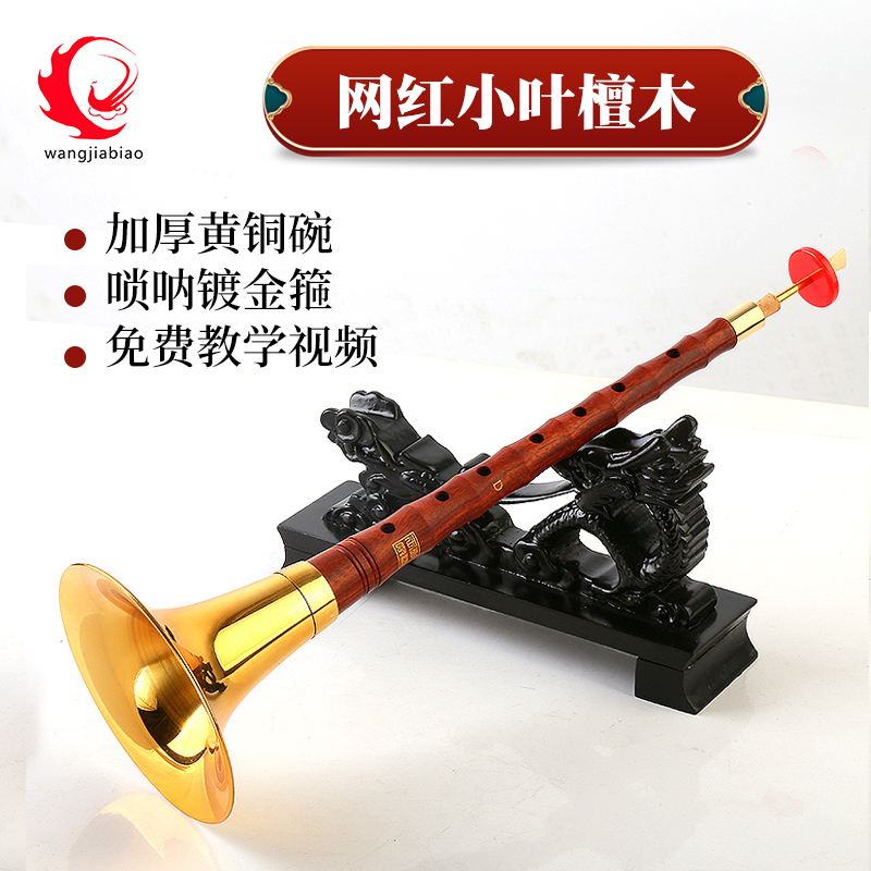 王家彪小叶檀木网红款唢呐乐器初学者D调降B调专业入门小号喇叭