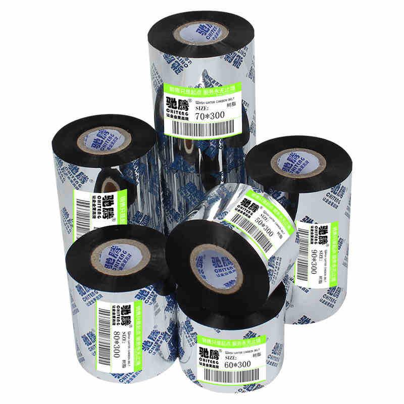 驰腾全树脂碳带 50-110mm*300米热转印打印不干胶亚银纸标签碳带