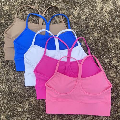 Women's stretch tight yoga sports bra for outdoor running