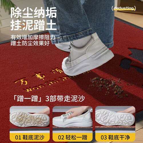 跨境红色入户门地垫新款进门脚垫家用玄关防滑耐脏地毯室内门垫子