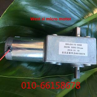 蜗轮蜗杆直流减速电机24V 600JSX 175 4468 双出轴 30RPM