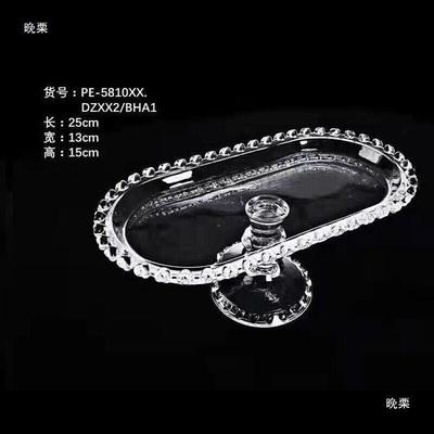 玻脚桃心珠点玻璃果盘32高cm璃玻防尘罩圆点璃碗椭圆t$*&$*&j形玻
