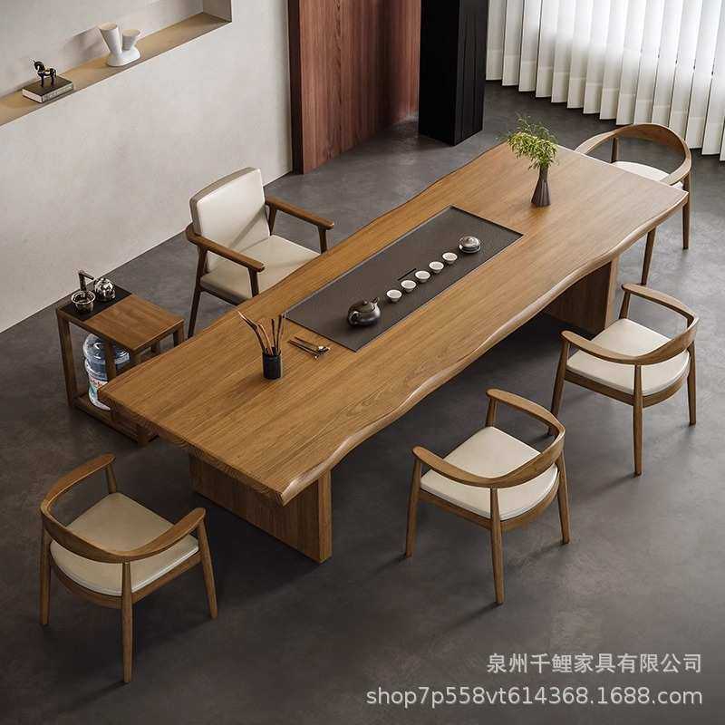 茶盘现代桌功夫一体组合后现代泡茶台简约桌椅茶桌家用茶实木大板