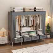 简易衣柜加粗加固钢管涤纶布衣柜简约经济型组装 收纳19管