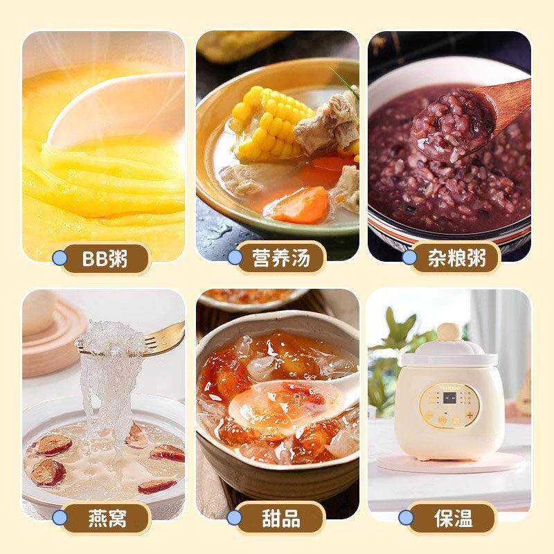 德国新款一人迷你电炖熬锅小炖盅陶瓷食煲多炖汤型单煮粥功能专用