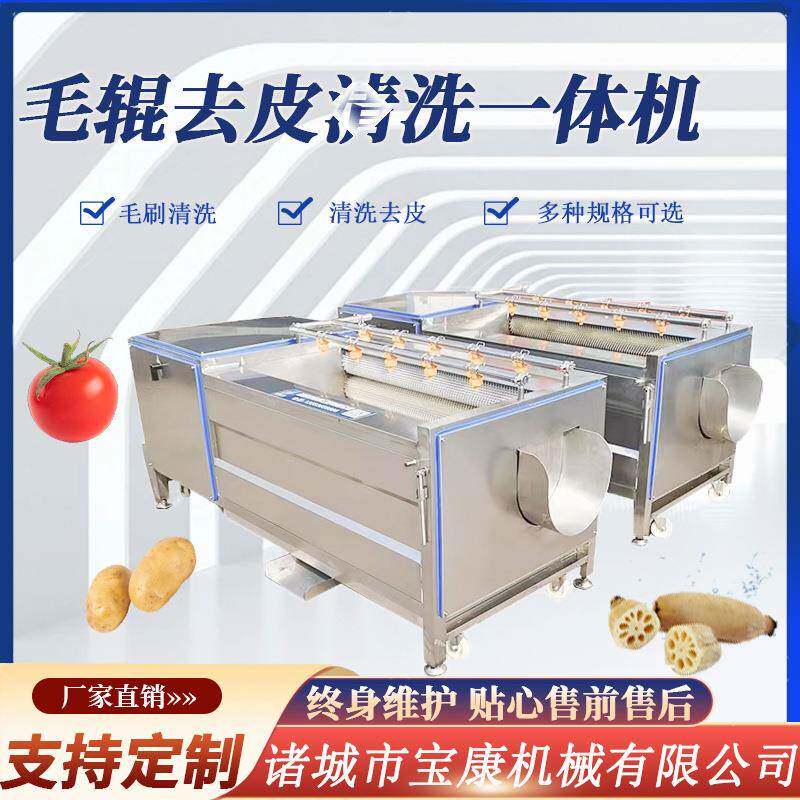 毛辊去皮机全自动根茎类果蔬清洗去泥设备工业土豆红薯去皮机