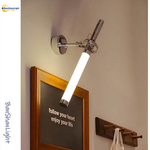 中古覆古工业风包豪斯卧室床头壁灯走廊过道玄关化妆室led长条灯