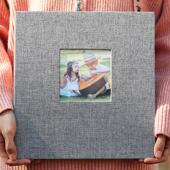 自式 本情侣册布覆膜diy粘贴9qxc相册式 手工开窗纪念艺恋爱纪成长