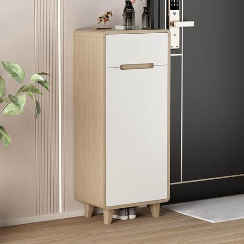 超窄实木鞋柜家用门口北欧风入户小户型储物收纳柜50cm玄关柜简易