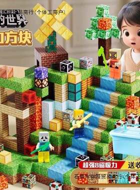 我的世界磁力方块模型男女小孩2026新款儿童益智磁铁拼装积木玩具