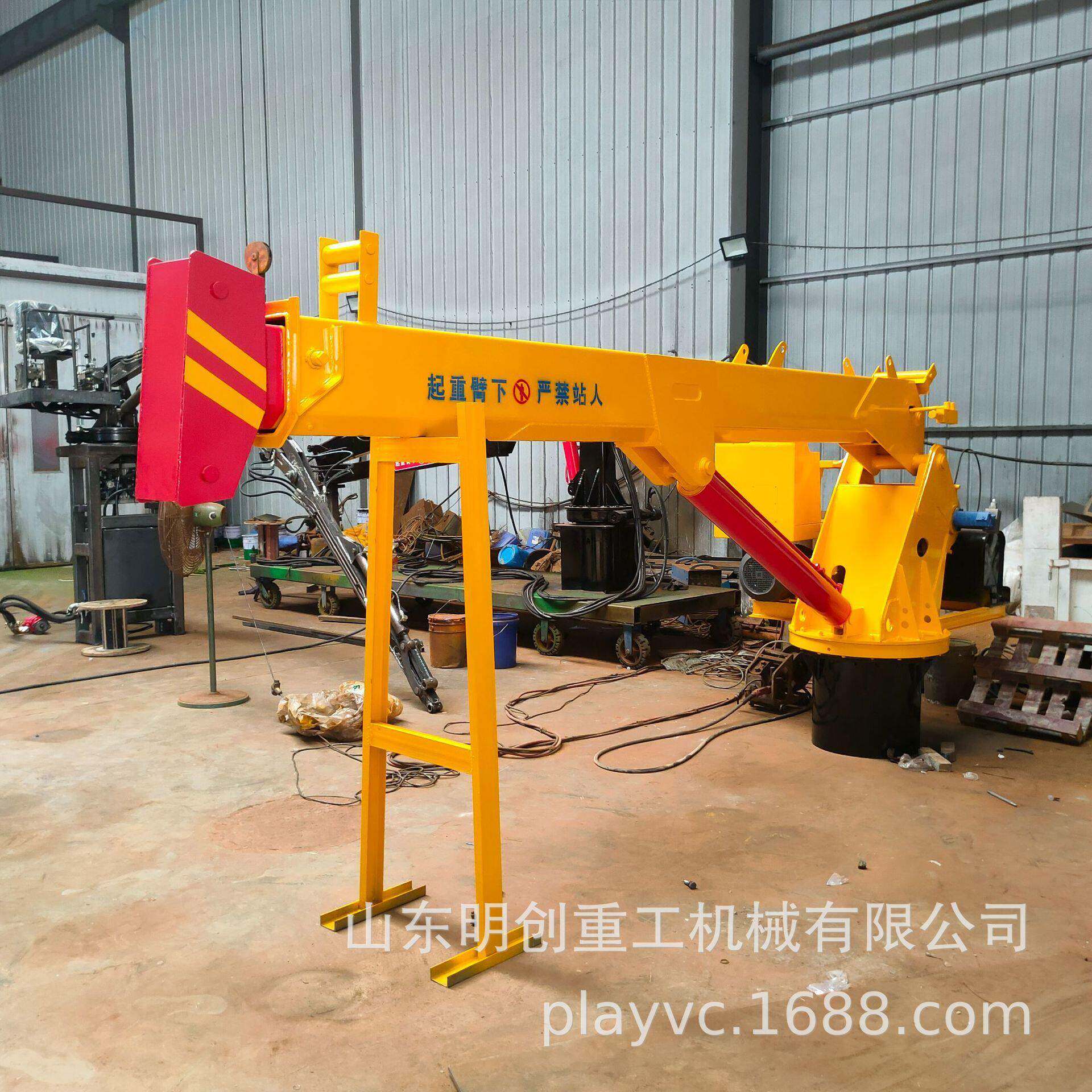 码头吨5吨8吨船吊甲板船用伸缩船吊渔船作业伸缩臂吊机