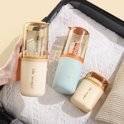 Travel Mouthwash Cup Soap Box Portable Toiletry Set Toothbru