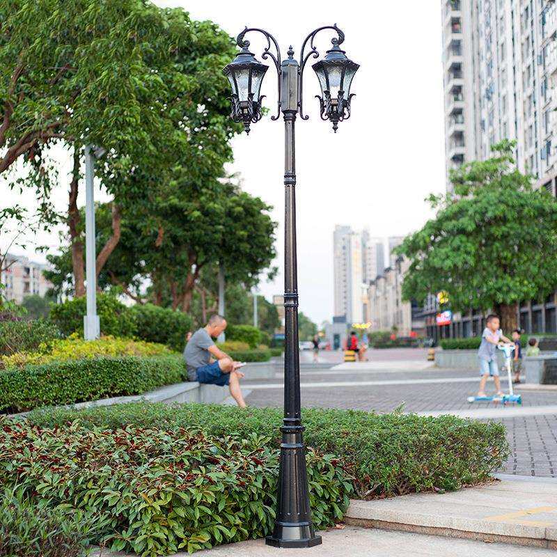 仿古路灯欧式户外防水景观220v接电高杆室外庭院led小区花园别墅