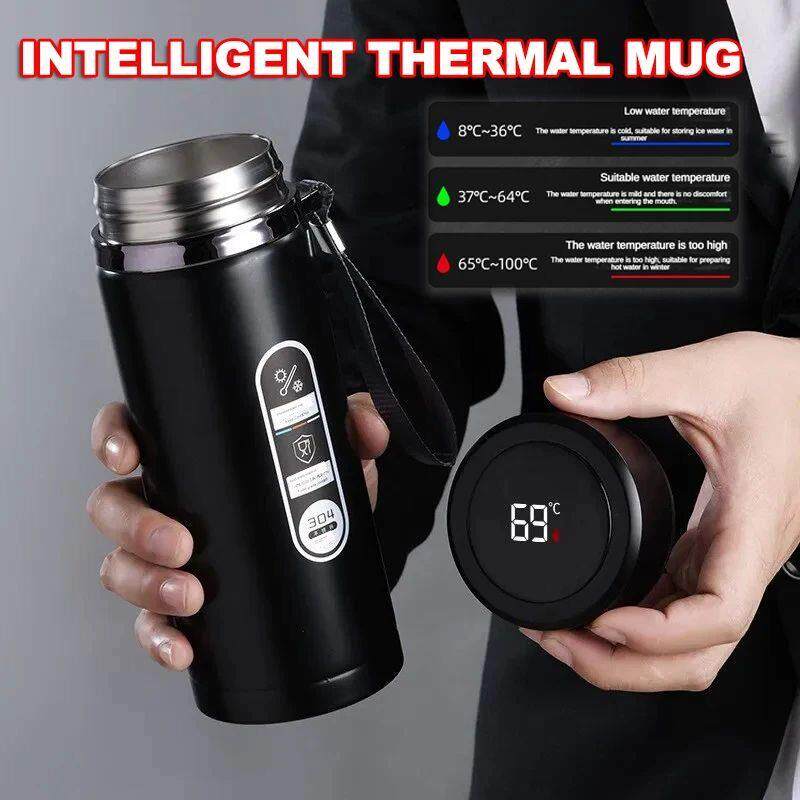 500ML-1Liter Stainless Steel Thermos Bottle with LED Tempera