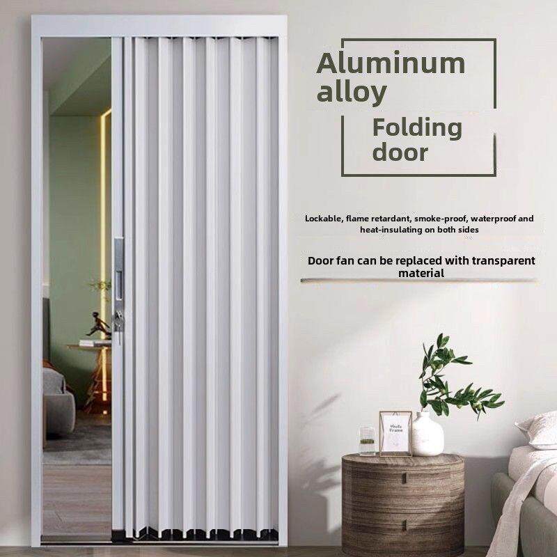 铝合金折叠门推拉门隐形隔热空调房隔断门厨房浴室卧室门不打孔