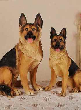 狗摆件客厅落地装饰彷真德牧招财创意树脂工艺品入户外狼狗看门狗