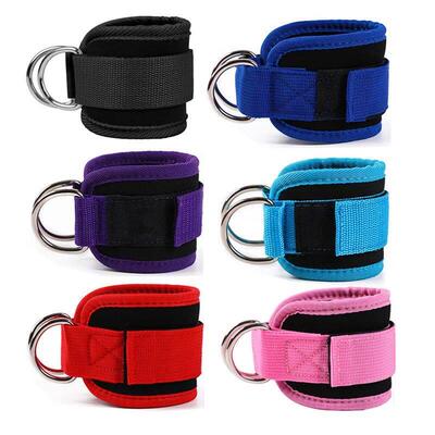 Fitness Equipment Gym Ankle Strap Padded Double D-ring Adjus