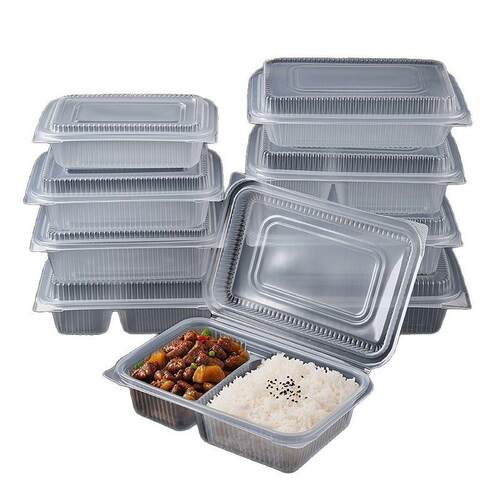 一次性打包盒塑料外卖PP饭菜快餐饭盒多规格环保加厚连体盒子密封