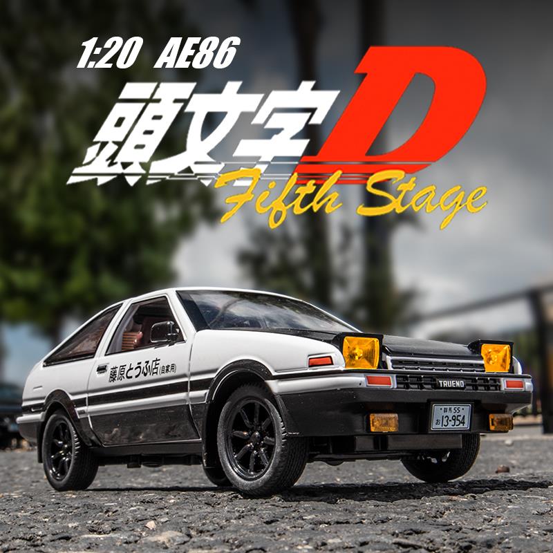 1:20AE86车模头文字D藤原豆腐店合金GTR汽车模型收藏摆件男生礼物