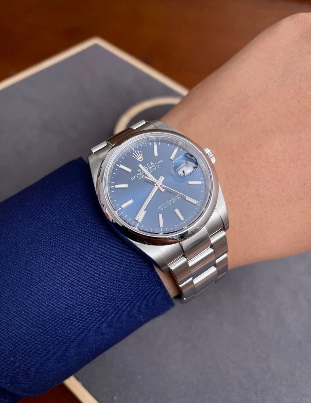 [9.8新]劳力士手表男日志型系列126200蓝面爆款自动机械