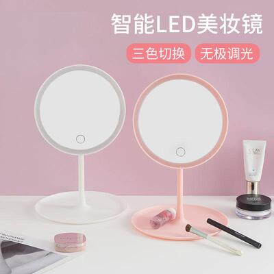 Desktop LED Makeup Mirror with Lights, Portable Small Vanity