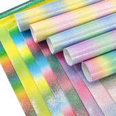 箱包鞋 饰礼品包装 材面料 装 厂家直销渐变镜面彩虹水晶格利特皮革