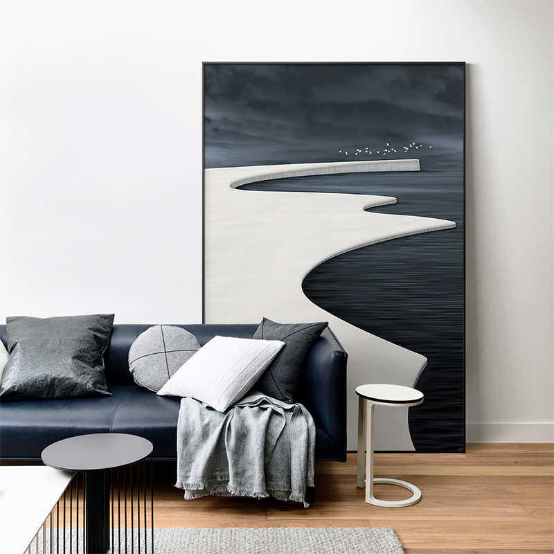 飞鸟北欧抽象客厅装饰画冰川风景沙发背景墙壁挂画现代简约落地画,家居饰品,现代装饰画,淘宝优惠券,粉丝福利购,淘宝优惠卷