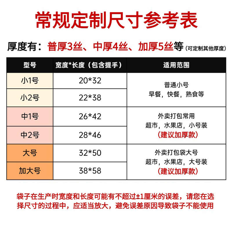 塑料袋定制袋子印logo购物手提外卖打包餐饮食品包装方便定做商用