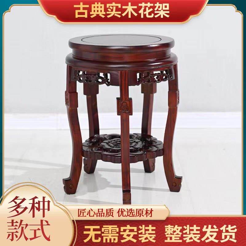 中式实木古筝凳圆凳子明清古典餐桌凳琴凳榆木仿古板凳矮凳鼓凳