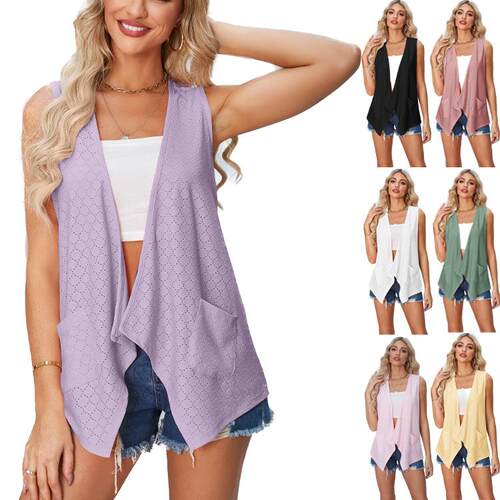 Women's women's perforated cardigan jacket