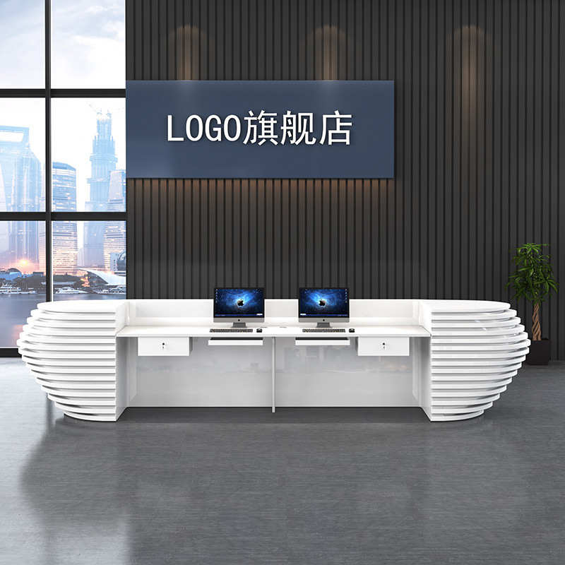 办公桌酒店美容院吧台现代接待收银台家具公司凸前台伯台前台时尚