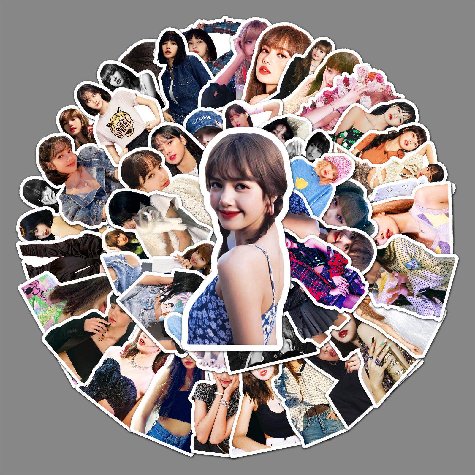 50张Lisa涂鸦个性韩国女团明星应援周边DIY笔记本电脑行李箱贴纸