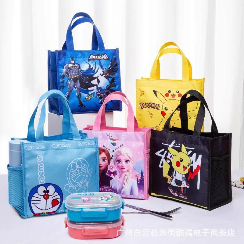 卡通加厚学生饭盒袋儿童手提饭盒袋子方形可爱便当包午餐包手拎包