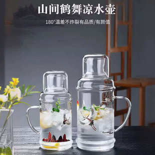 冷水壶复古玻璃简约家用倒扣凉开水扎壶办公室高温凉水壶厂家批发