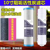 10寸净水器阻垢炭烧结活性炭10寸平口阻垢炭套装 余氯 除水垢除余