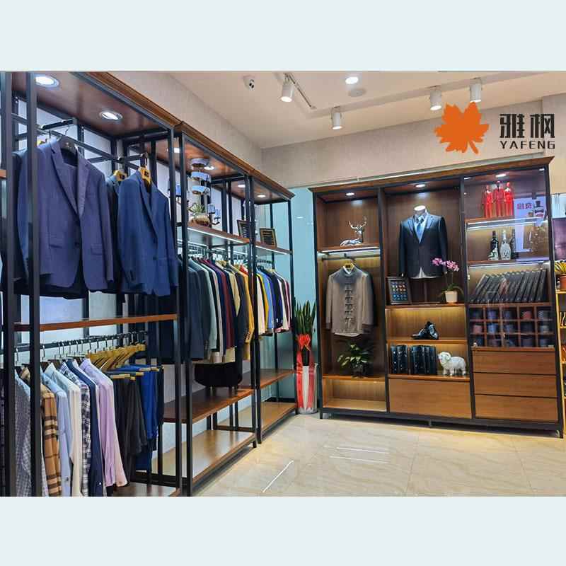 产品展示柜婚礼西服展柜西装陈列柜台设计婚庆服装展厅展示柜