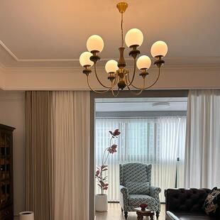 新中餐厅灯灯具魔豆266吸 式 法式 复古客中古灯吊灯厅灯卧室主美式