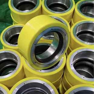 APU轮磨擦轮单个承重5 Q包25 10吨 钢 聚滚氨酯车轮4587