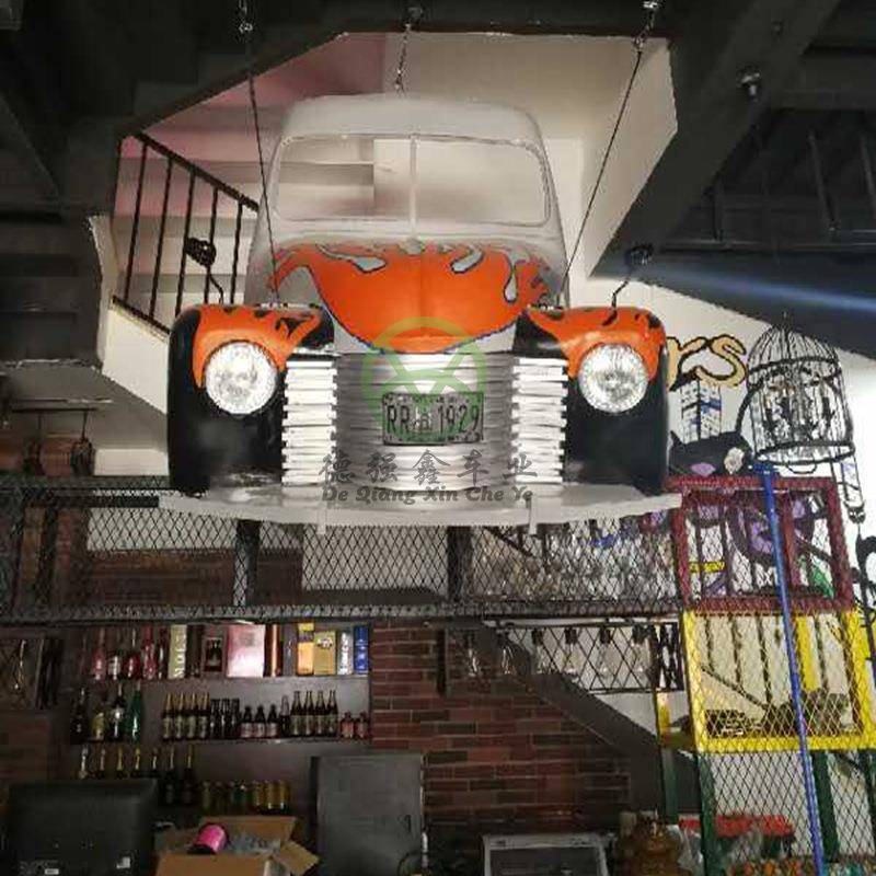 大型复古loft工业风铁艺摆件模型咖啡馆吧台酒吧前台展柜挂件灯具