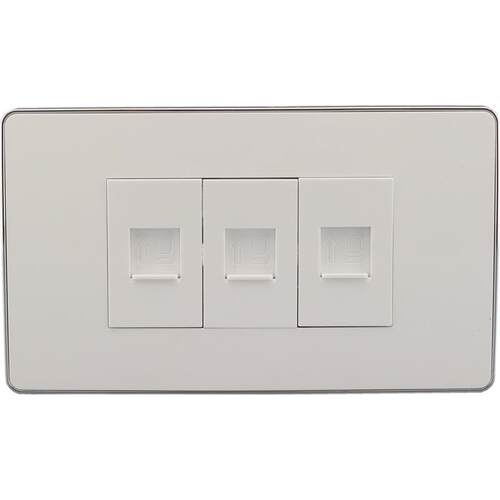 120型3个网络组合式插座面板RJ45网络模块 CAT5E八芯网络插座面板
