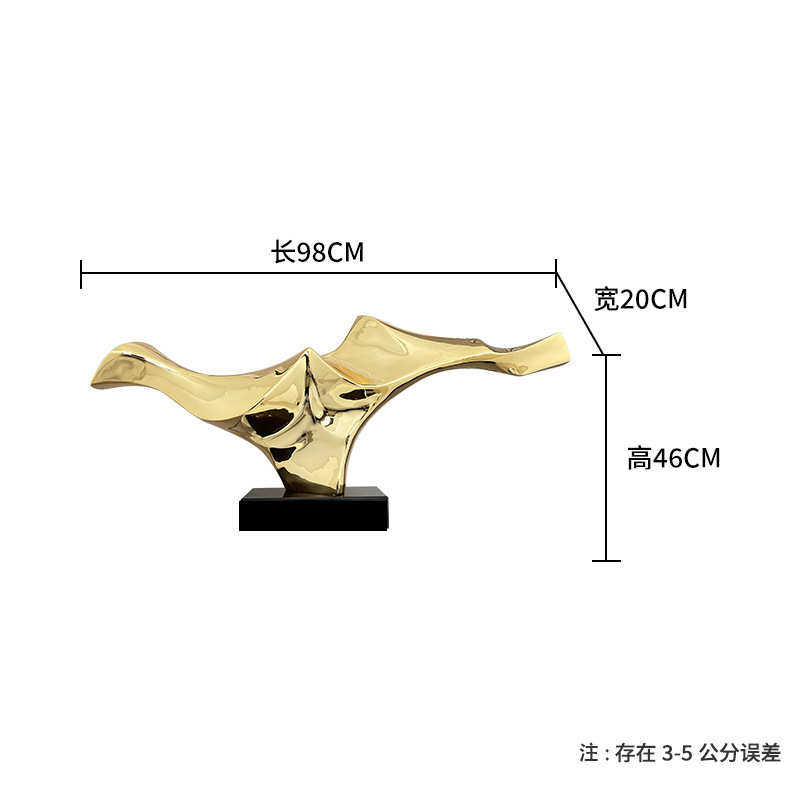 新售楼处大堂玄关假山中式摆件装饰品现代乘风树脂软客厅雕塑酒店