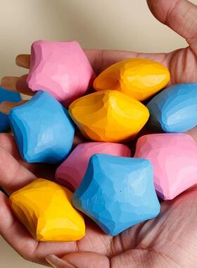 手工木雕小星星装饰品治愈情绪摆件工位解压办公桌装饰摆件礼物女