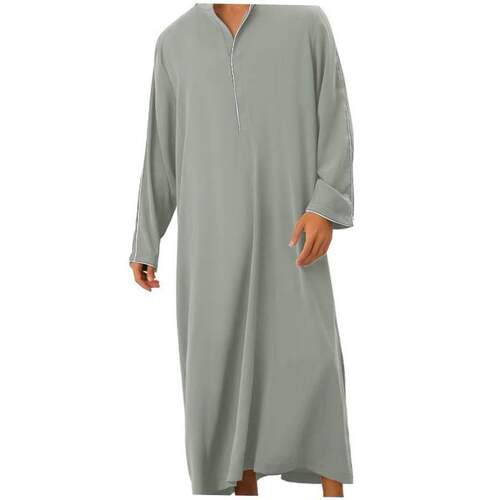 Arab mens shirt Muslim long robe clothes 简约休闲长袍衫男