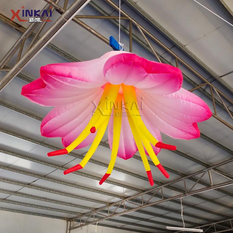 广告充气吊挂花LED灯光花朵美陈悬挂道具仿真充气发光吊挂花模型