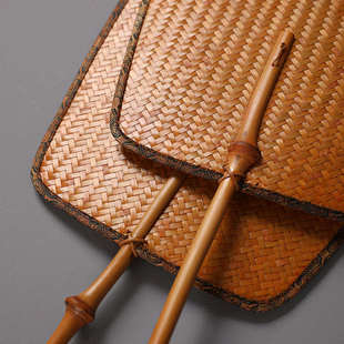 筇竹竹编扇子包云锦中式轻软复古大漆蒲扇纯手工青蓖扇麈尾团扇