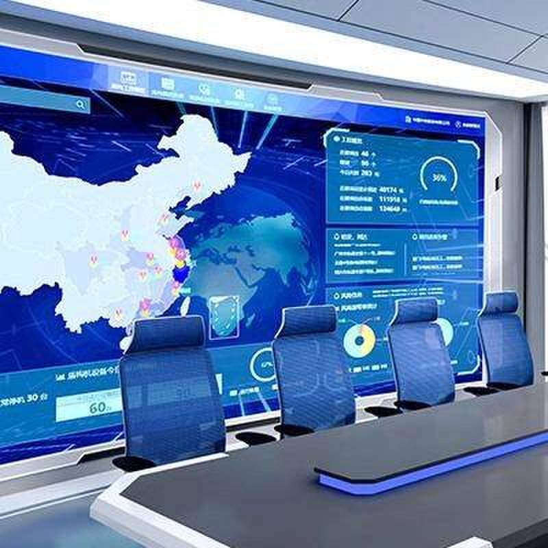 科技感带灯带办公会议长桌研判桌定制烤漆长方形洽谈桌椅组合 - 实物图