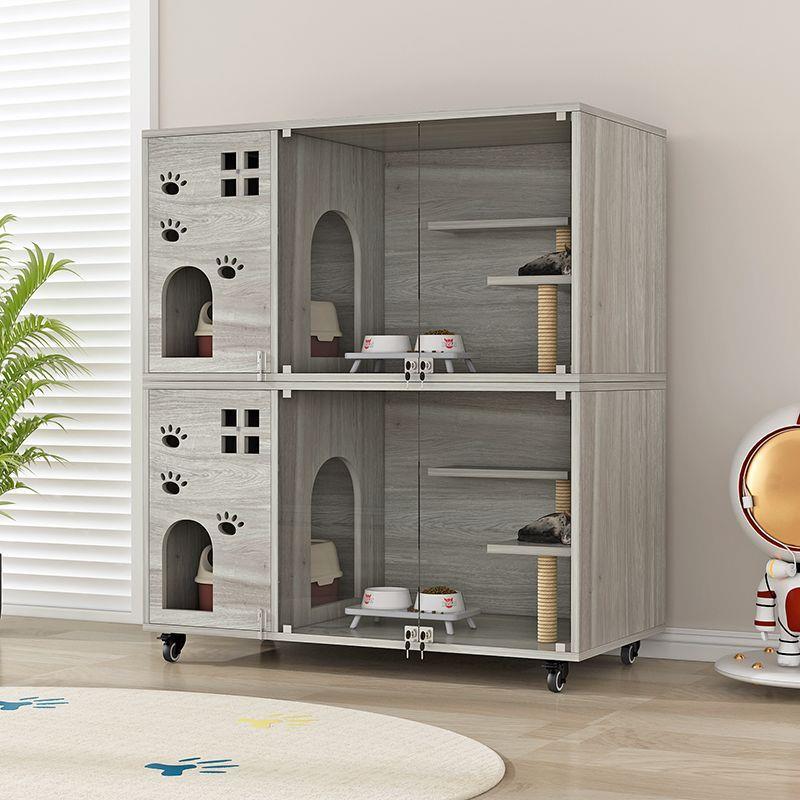 猫别墅实木猫笼猫舍家用豪华猫窝猫房子大空间宠物柜室内猫柜猫屋